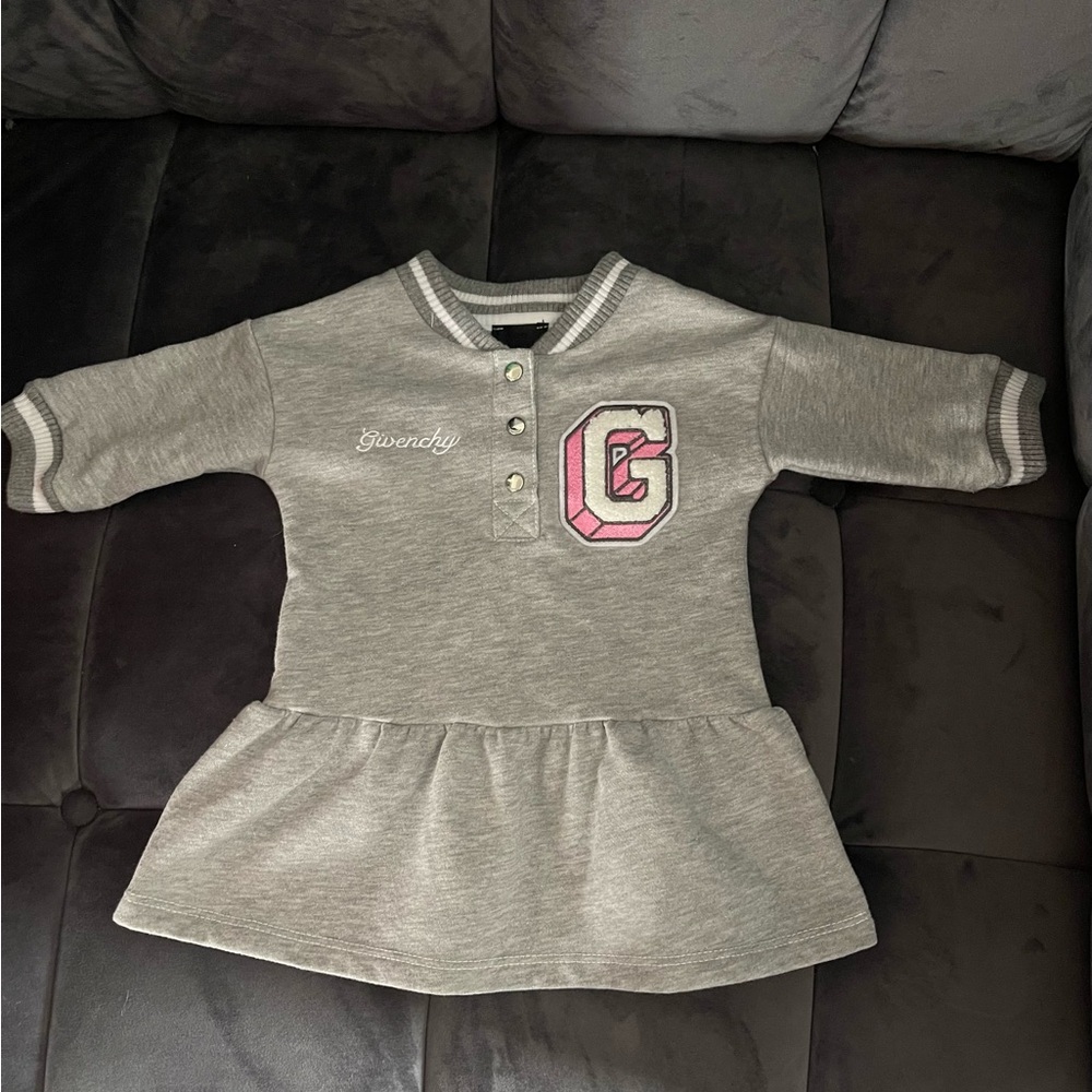 Girls 6-9 month gray Givenchy  dress… Worn once like new